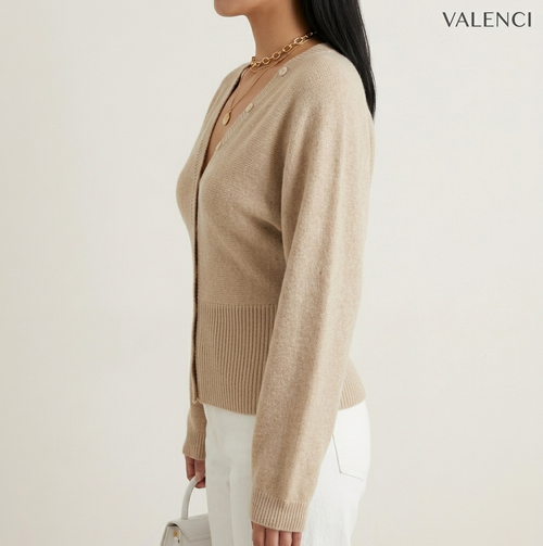 The Essential Ribbed Cardigan - Valenci