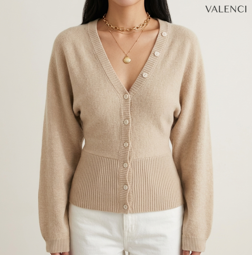 The Essential Ribbed Cardigan - Valenci